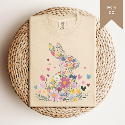 Floral Easter Bunny Tee.